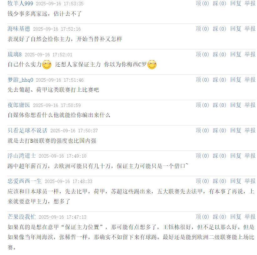 年轻球员王, 乐部承诺